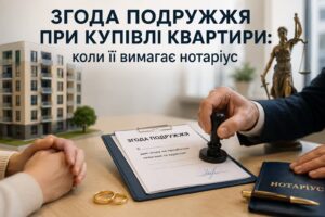 Згода подружжя при купівлі квартири у нотаріуса — оформлення документів на нерухомість.