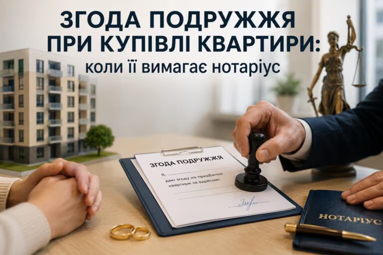 Згода подружжя при купівлі квартири у нотаріуса — оформлення документів на нерухомість.