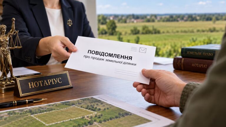 Повідомлення про продаж земельної ділянки орендарю