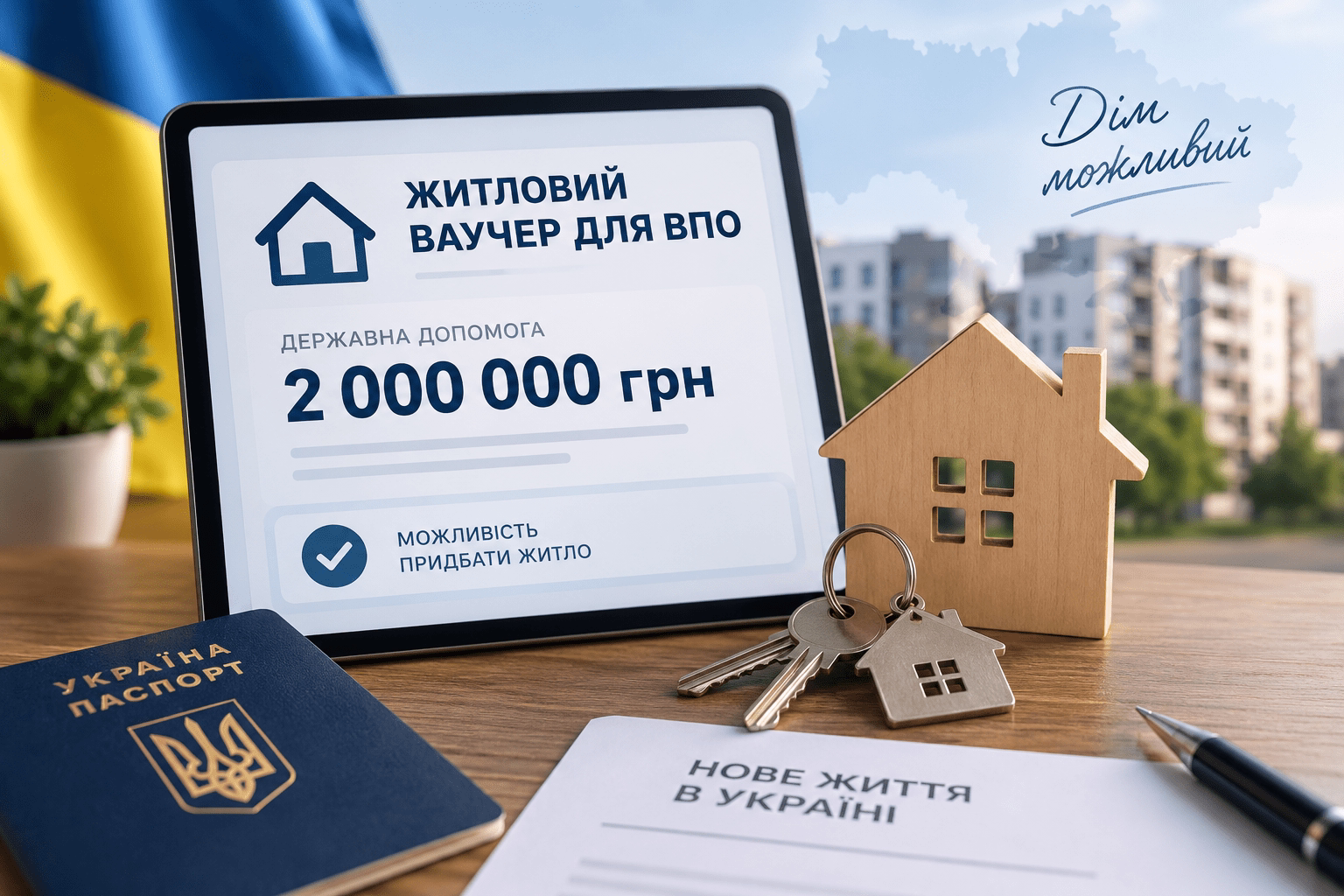 Житловий ваучер для ВПО на 2 млн грн для придбання житла в Україні