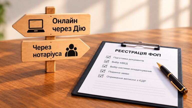 Порівняння способів реєстрації ФОП через Дію онлайн або нотаріуса