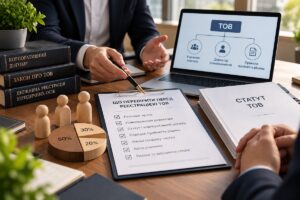 Обговорення реєстрації ТОВ між засновниками: перевірка статуту, розподілу часток, повноважень директора та правил ухвалення рішень.