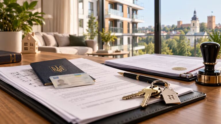 Документи для продажу квартири у Луцьку: паспорт, договір купівлі-продажу, технічний план та ключі від житла.